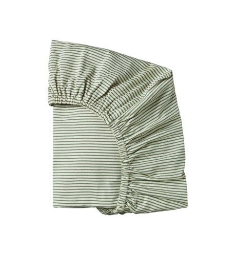 Nature Baby Fitted Bassinet Sheet Jersey - Nettle Pinstripe