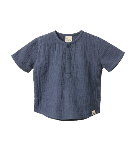 Nature Baby S/S Caravan Shirt Muslin - Vintage Indigo