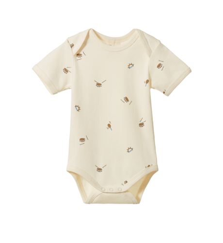 Nature Baby S/S Bodysuit - Mini Music Print