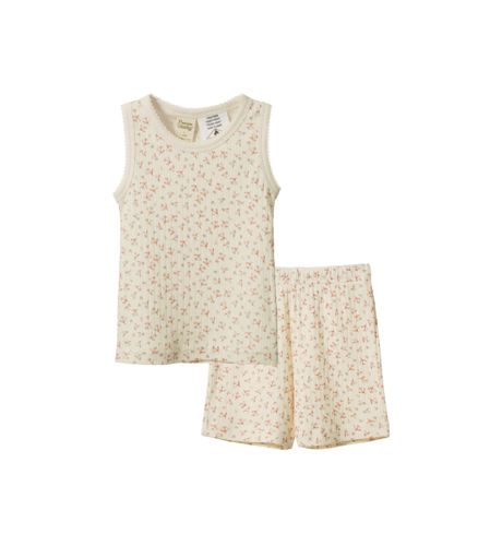 Nature Baby Singlet Pyjama Set Pointelle - Dandelion Print