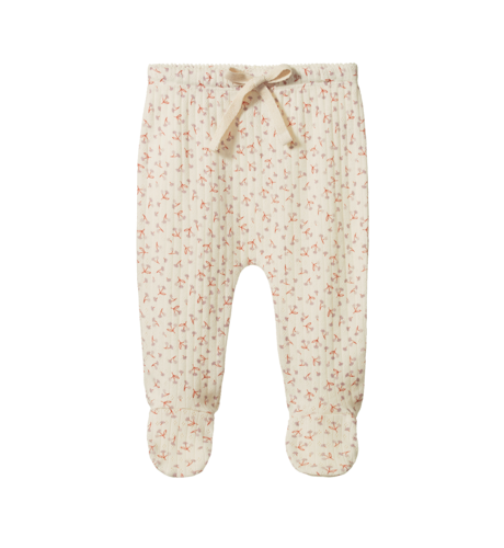 Nature Baby Footed Rompers Pointelle - Dandelion Print
