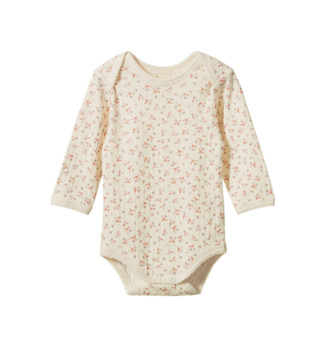 Nature Baby L/S Bodysuit Pointelle - Dandelion Print