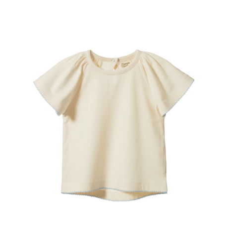 Nature Baby Faye Tee - Natural With Blue