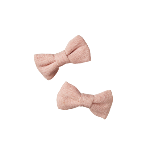 Nature Baby Bow Hair Clips 2 Pack - Rose Dust