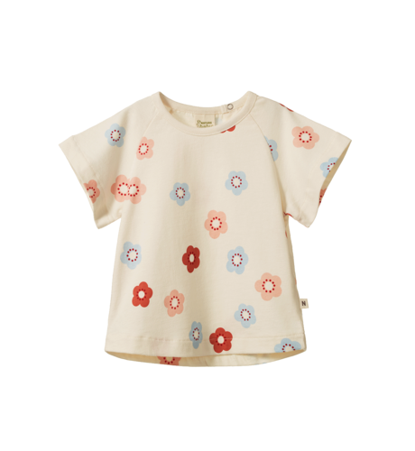 Nature Baby Juniper Tee - Flora Stamp Print