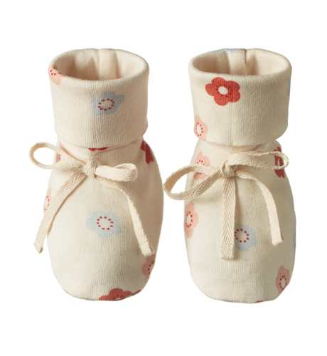 Nature Baby Booties - Petite Flora Stamp Print