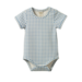 Nature Baby Stretch Jersey S/S Bodysuit - Blue Gingham