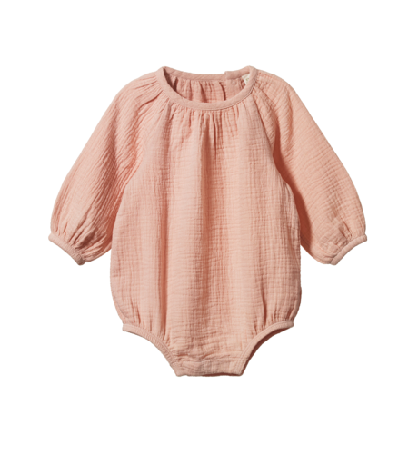 Nature Baby Meadow Bodysuit Muslin - Rose Dust