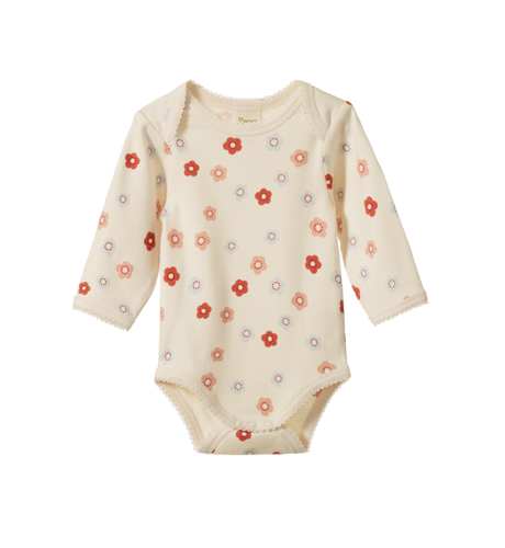 Nature Baby L/S Bodysuit - Petite Flora Stamp Print