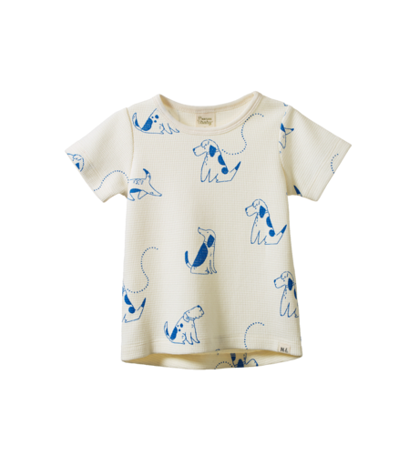 Nature Baby River Tee Waffle - Dog Walk Print