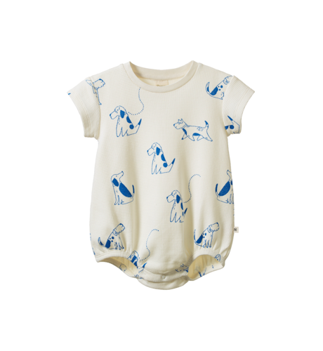 Nature Baby Juno Romper Waffle - Dog Walk Print