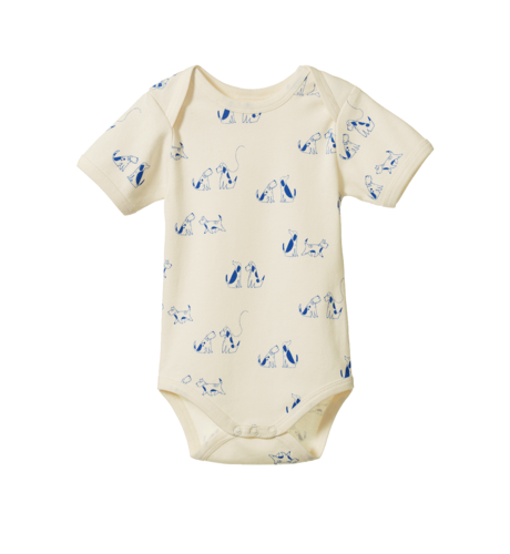 Nature Baby S/S Bodysuit - Dog Walk Print