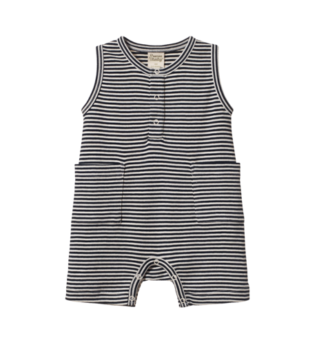 Nature Baby Camper Suit - Navy Stripe