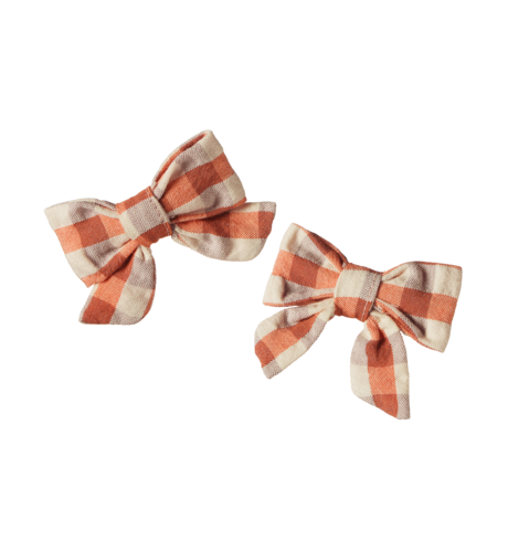 Nature Baby Bow Hair Clips 2 Pack - Dandelion Gingham