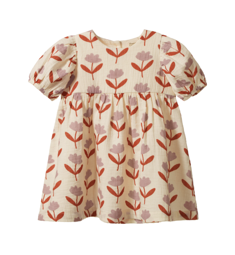 Nature Baby Albertine Dress Muslin - Fleurette Print