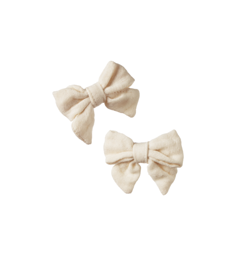 Nature Baby Bow Hair Clips 2 Pack - Natural