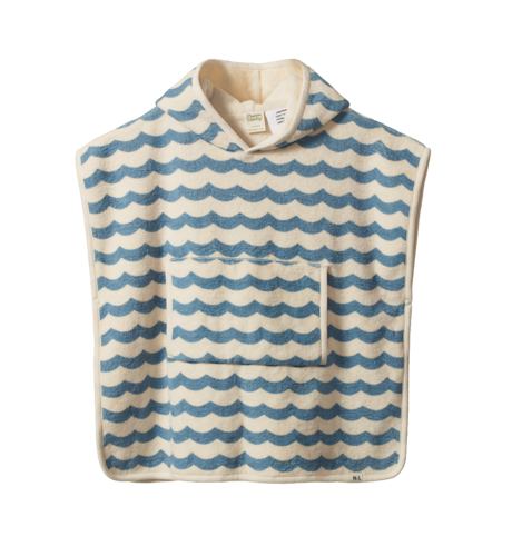 Nature Baby Poncho Towel - Waves Print