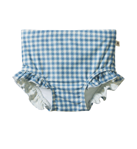 Nature Baby Ruffle Swim Shorts - Blue Gingham