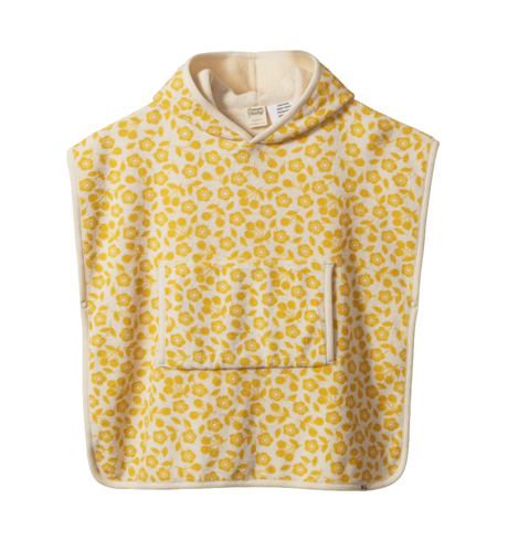 Nature Baby Poncho Towel - Kitchen Garden Freesia Print