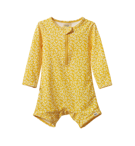 Nature Baby One Piece Bathing Trunks - Kitchen Garden Freesia Print
