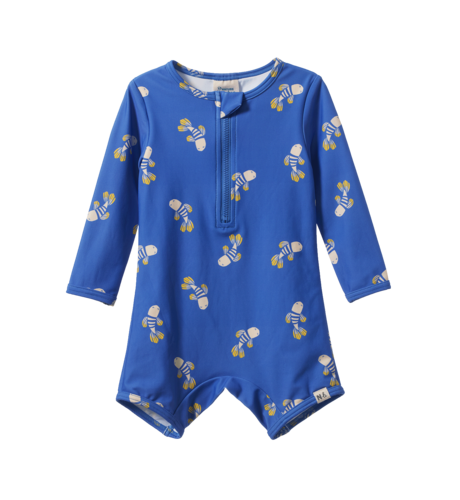 Nature Baby One Piece Bathing Trunks - Fish Fable Blue Print