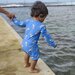 Nature Baby One Piece Bathing Trunks - Fish Fable Blue Print