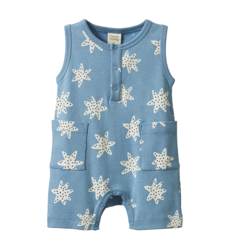 Nature Baby Camper Suit - Sea Stars Print