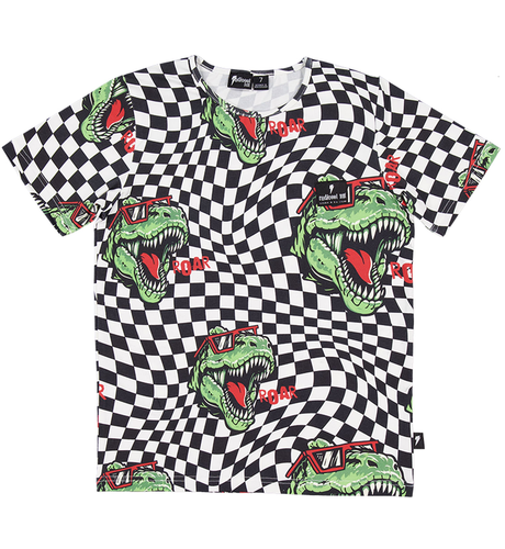Radicool Dude T-Rex Twisted Chequer Tee