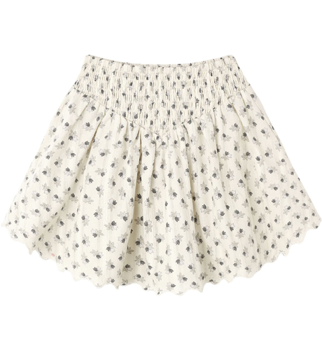Rylee + Cru Smocked V Mini Skirt Vintage Fleur