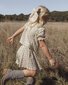 Rylee + Cru Smocked V Mini Skirt Vintage Fleur