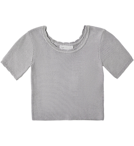 Rylee + Cru Scallop Tee Dusty Blue