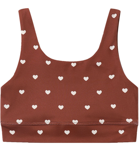 Rylee + Cru Swift Sports Bra Brick Hearts