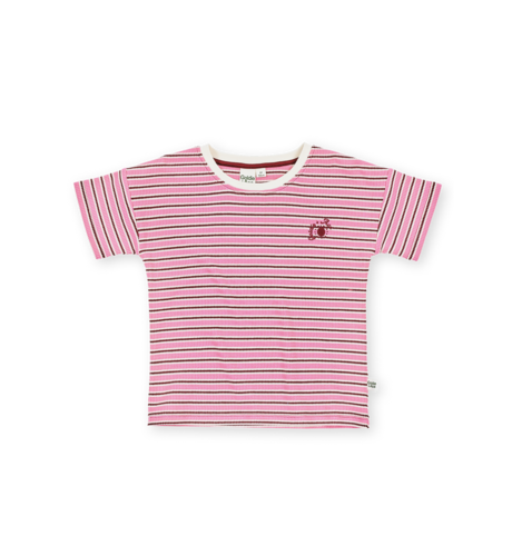 Goldie + Ace Waffle Stripe T-Shirt Pink