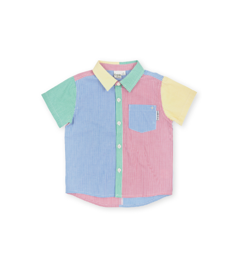 Goldie + Ace Gingham Colour Block Holiday Shirt
