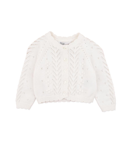Bebe Girls Organic Cloud Pointelle Baby Cardi