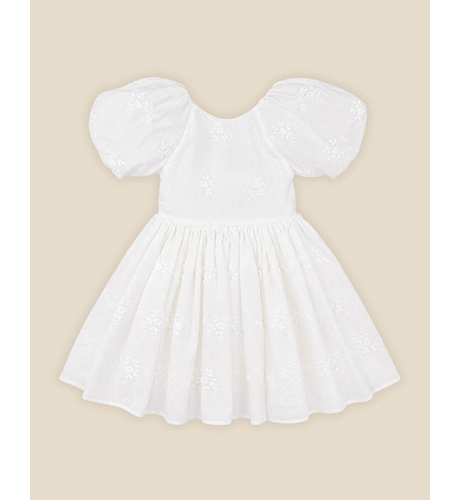 Bebe Puff Sleeve 3D Floral Emb Dress