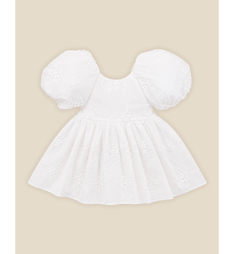 Bebe Puff Sleeve 3D Floral Emb Baby Dress