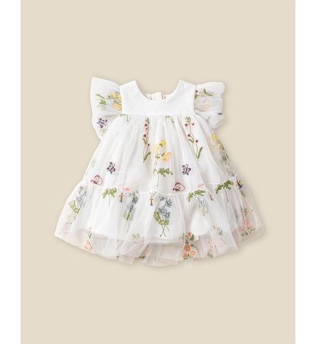 Bebe Alana Floral Embroidered Baby Dress