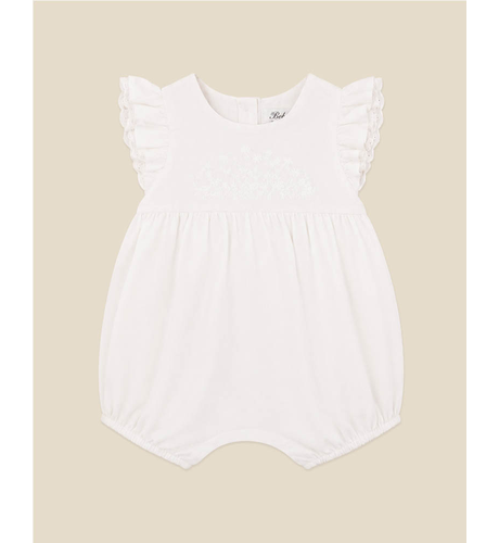 Bebe Linen Embroidered Romper