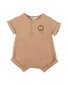 Bebe Sway Textured Embroidered Lion Romper