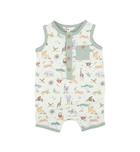 Bebe Sway Print Elephant Romper