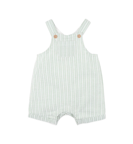 Bebe Evan Green Stripe Baby Overalls