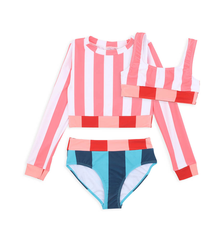 Minihaha Astrid Multi Stripe 3Pc Swim Set
