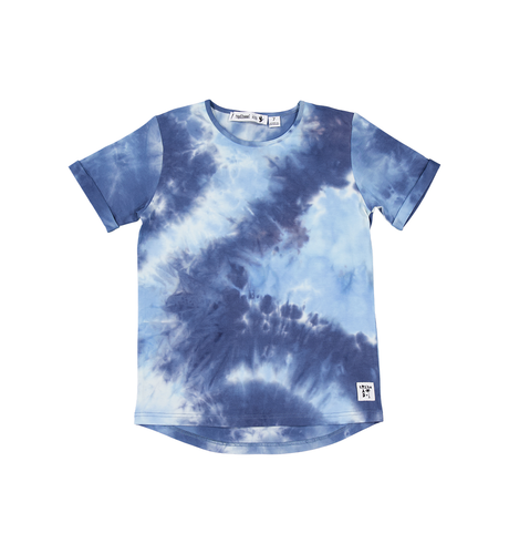 Rad Tribe Tee In Blue Tie Dye