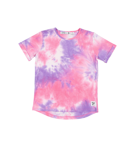 Rad Tribe Tee In Pink & Lilac Tie Dye
