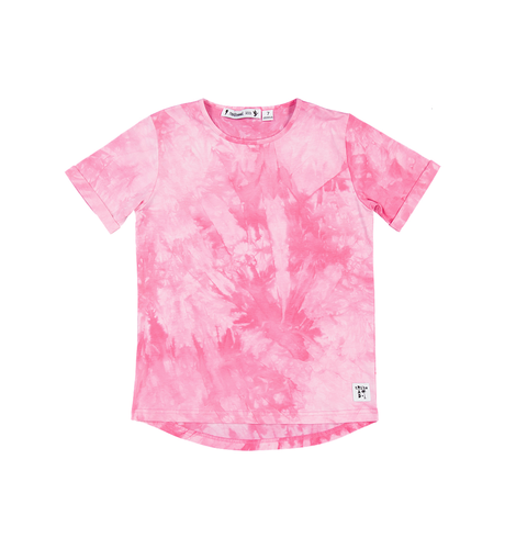 Rad Tribe Tee In Pink Tie Dye