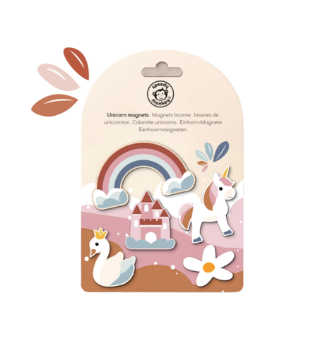 Speedy Monkey Wooden Magnets - Unicorn