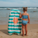 Sunnylife Kids Surf Mat Poppy the Peach - Green Stripe
