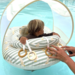 Sunnylife Interactive Baby Float Duck - Sage Stripe