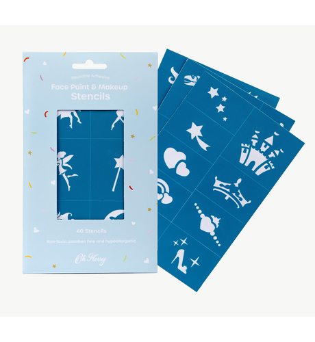 Oh Flossy Reusable Adhesive Face Paint & Makeup Stencils - Teal